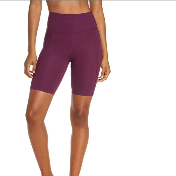 Girlfriend Collective High Rise Biker Shorts Plum Purple XS - Picture 1 of 8
